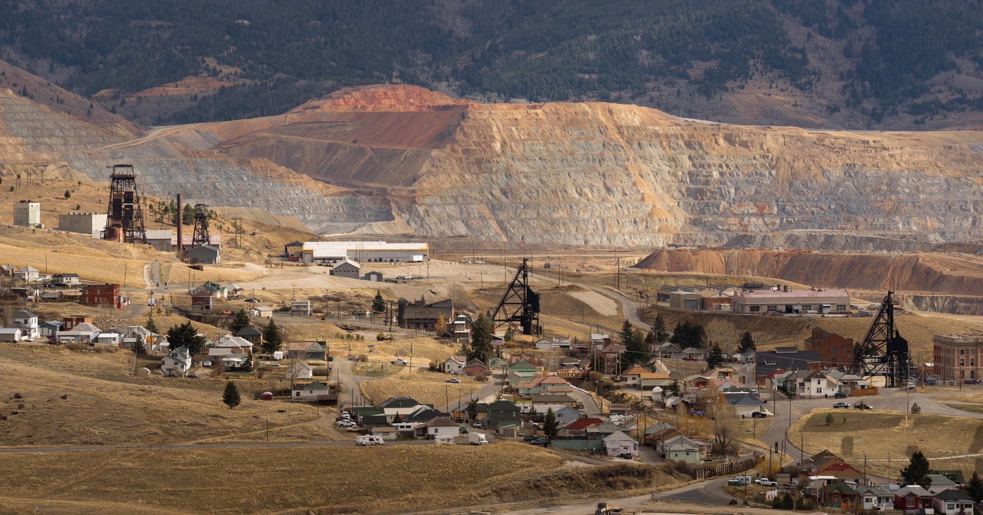 Mining Activities Equipment Houses Walkerville Butte Montana USA