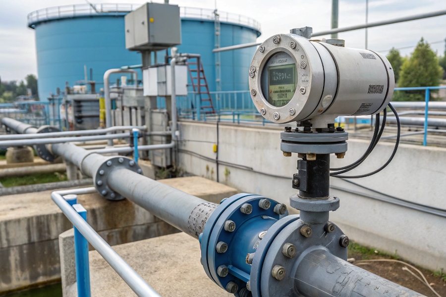 electromagnetic flow meter measuring process