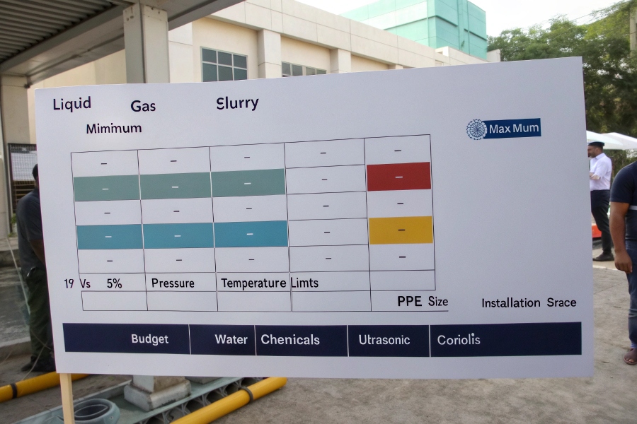 flow meter selection chart