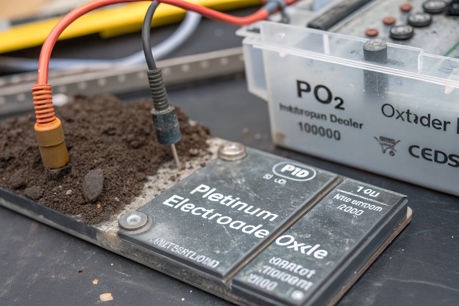 platinum electrode closeup