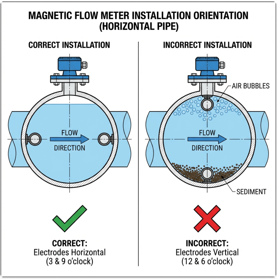 Proper Electrode Orientation to Avoid Air Bubbles and Sediment