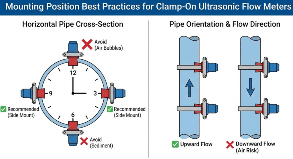 Mounting Position Best Practices for Clamp-On Ultrasonic Flow Meters