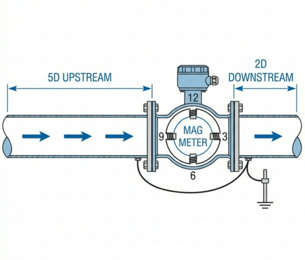Magnetic Flow Meter Installation in Wastewater Plant