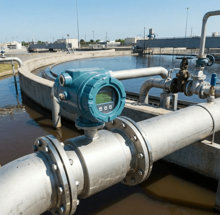 Professional cover photo for a blog article about electromagnetic flow meters for slurry and sludge measurement